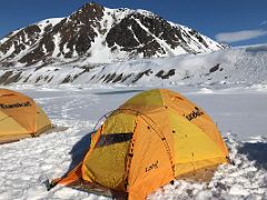 02C My Tent In Early Morning With Bylot Island Behind On Floe Edge Adventure Nunavut Canada